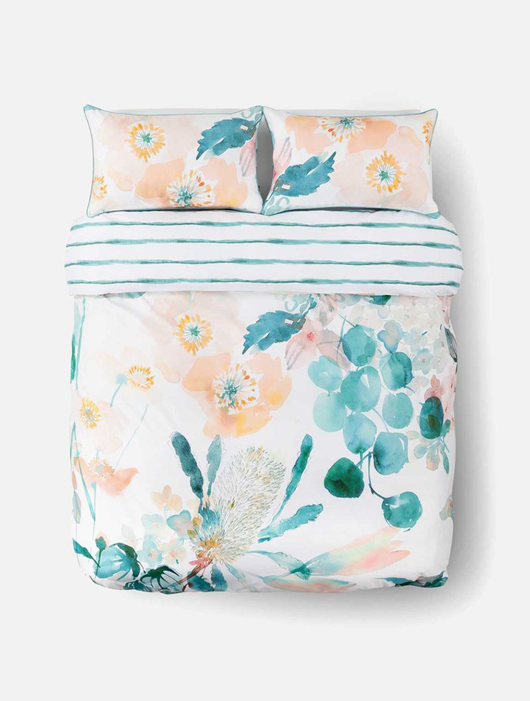 MyRunway Shop Woolworths Green Garden Floral Microfibre Duvet Cover